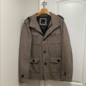 Men’s Peacoat w/ gentle chevron pattern 🧳